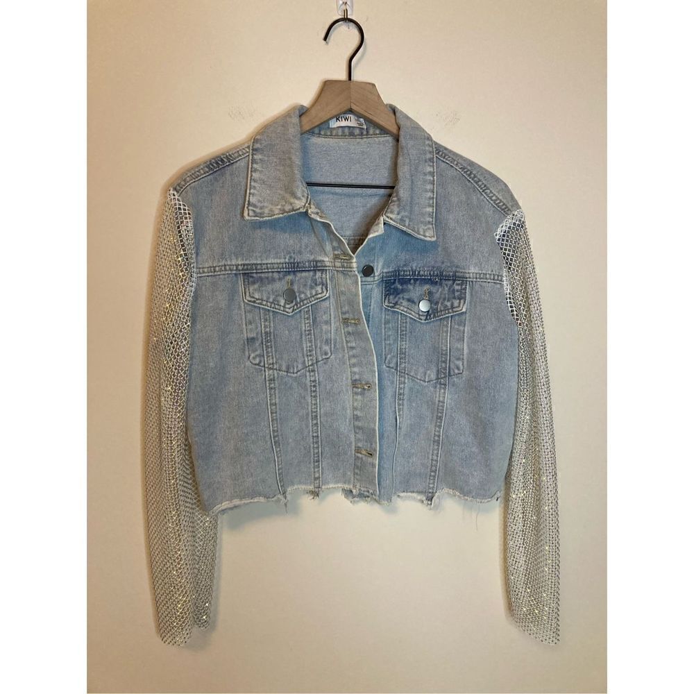 Kiwi Jean Jacket Womens Large Bling Arms Taylor Swift